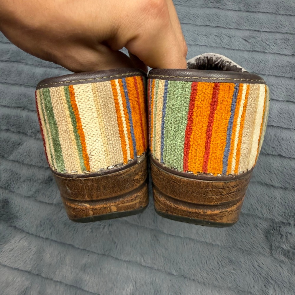 Dansko Vegan Professional Clog Multi-Color Striped Textile Mules 39 Womens 8.5-9 - Picture 5 of 8